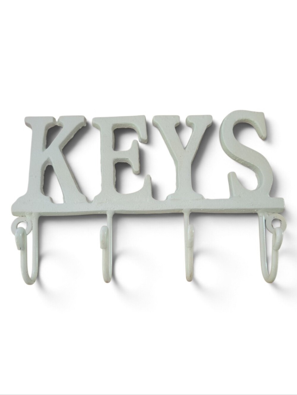 Cast iron "Keys" Wall Hook Rack in Cream Decorative Key Hanger